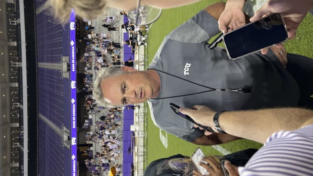 Picture of Sonny Dykes post game- @KillerFrogs- Tony